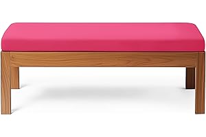 RZYW Coussin de Banc de Jardin ImperméAble 2/3 Places, Coussin de Banc D'extérieur, Coussins Assise pour Meubles D'IntéRieur en Mousse éPaisse, pour Chaise, Canapé, Baie Vitrée,Rose Red,150x45x5cm