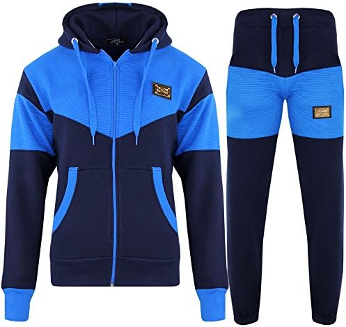 Elegant Vap Mens Tracksuit projection Hooded Joggers Top & Bottom Adult Jogging Suit S M L XL (L, DLX Edition Blue)
