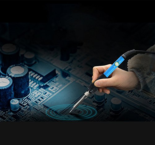 Beautystar Lötkolben Set 60W 220V Lötkolben Kit Soldering Iron Set mit Einstellbare Temperatur 200-450°C,5 PCS Unterschiedliche Lötspitzen, Löten Ständer, Lötzinn ,2 Pinzetten für Verschiedentlich Repariert Nutzung mit Schwamm - 7