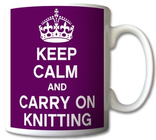 Keep Calm And Carry On Knitting Mug Cup Gift Retro by GrassVillageTM