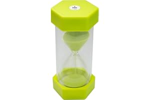 TeacherFav Sand Timer for Kids- 5 Minute Green -5 inches Hour Glass Acrylic Covered for Classroom, Home & Kids Room -Medium-Single Pack