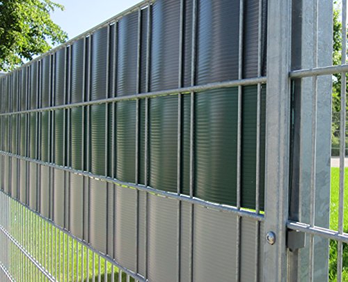 Preisvergleich Produktbild Antares Industrietechnik GmbH VERSUS Sichtschutzstreifen / Zaunblende für Doppelstabmatten steingrau - 1 Stk