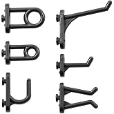 EURO VANADIUM Tool Panel Hooks, 30 Pieces | Pack of 30 Multicoloured Plastic Hooks in 7 Different Formats for Perforated Pane