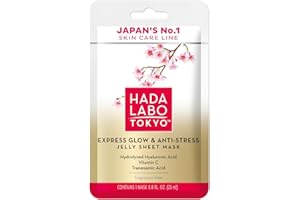 Hada Labo Tokyo Premium Express Glow Anti Stress Jelly Sheet Mask Revitalisierende Feuchtigkeitsmaske für strahlende Haut