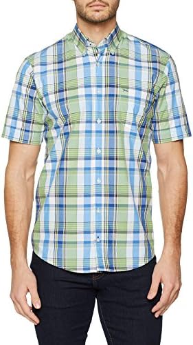 Brax Men’s Style.Drake 48-3477 Casual Shirt, Grün (Grün 35), 38