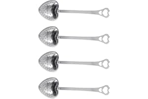 LLGSDLL Infusore tè Colino Tisane 4 pezzi,Cucchiai Filtro da tè Maglia Tea Infusore Acciaio Inox Infusore tè Filtro, Acciaio Inox Cucchiai da tè a Forma di Cuore Cucchia, Foglie di tè