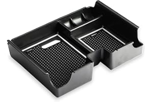 MARCHFA Center Console Organizer Tray Fit for Evoque 2011-2018 Armrest Box Secondary Storage Accessories with Non-Slip Mat (White)