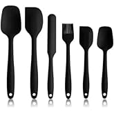 Silikon Spatula Seti 6 Par&ccedil;a Siyah Isıya Dayanıklı Yanmaz Yapışmaz