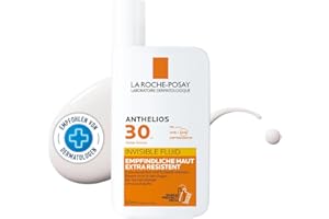 La Roche-Posay Anthelios Invisible Fluid mit LSF 30, Sonnenschutz für empfindliche Haut, Wasserfest, schweißresistent und sandabweisend, Ohne korallenschädigendes Oxybenzon und Octinoxat, 50 g