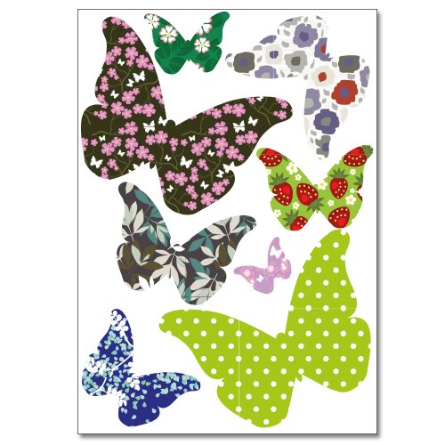 Wandkings Schmetterlinge als Vogelschutz und Fensterdekoration Sticker Set, 16 bunte Aufkleber, 2 DIN A4 Bögen, Gesamtfläche 60 x 20 cm - 3