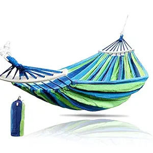 Yagviz Double Wide Hammock Cotton Soft Woven Bed for Supreme Comfort Fabric Travel Camping Hammock 2 Person for Backyard, Porch, Outdoor Picnic Use (Multicolour)