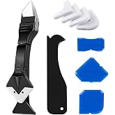 3 in 1 Silicone Applicator Tool, LINKINNO Caulking Kit Sealant Remover Tools Cement Scraper Putty Smoothing for Glass Scraper
