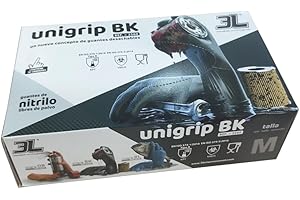 3L INTERNACIONAL - GUANTES DE NITRILO TEXTURIZADO UNIGRIP BK 50 uds - Talla M