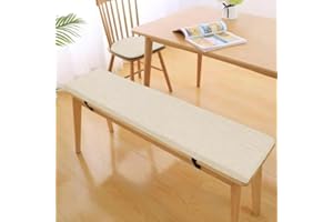 Edumov Seat Cushion, Bench Cushion, Cushion for Garden Bench and Hollywood Swing, Garden Bench Cushion for Garden Furniture, Bench Cushion Seat Cushion (140 x 35 x 5 cm, Beige White)