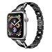Produktbild MuSheng Armband für Apple Watch Series 4 44mm, Edelstahl Metall Ersatz Strap Wrist mit Bling Kristall Premium Band für Apple Watch Series 4 (Schwarz)