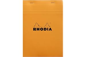 Rhodia 16200C notatnik (DIN A5, 14,8 x 21 cm, zszywany, w kratkę, 80 arkuszy, pomarańczowy