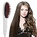 BEAUTY STAR® Hair Straightener Brush, White Digital Anti Static Ceramic Hair Straighteners Heating Detangling Hair Brush Paddle Brush For Faster Straightening Styling