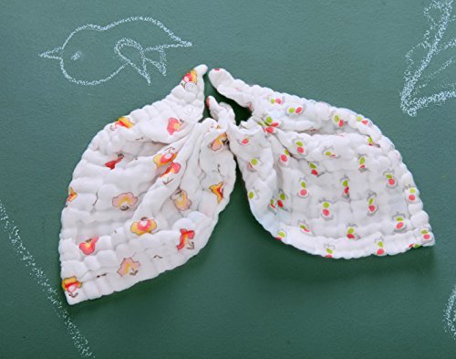 Lucear Musselin Babybadetuch mit Haken, 6 Stücke, 30x30cm weiß verwendbare Tücher, Babytücher Beste Geschenke für Baby - 6