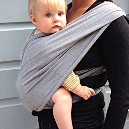 Yuda Baby Sling Elastic and Soft Baby Wrap for Birth to 3 yrs' Baby--100% Natural cotton (French Grey)