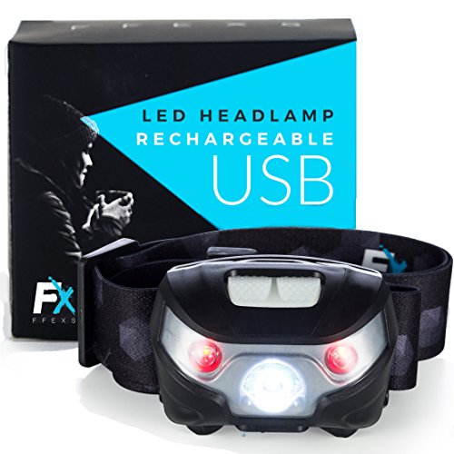 Stirnlampe LED Kopflampe – Rotlicht & Weiß Licht – USB Aufladbar Wasserdichtes Superhelle und Komfortable Kopfleuchte Kopflampen Stirnlampen LED – Stirnlampe Kinder & Erwachsene – Beste Ausrüstung Für Laufen, Camping, Jagd & Verwendung In Der Nacht – Keine Batterien Notwendig – Band Mit Starker Solar Leuchtstrahl – 2 Jahre Garantie - 3