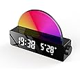 JOSHBERG Sunset Lamp Clock Internet Celebrity Multi-Functional Electronic Clock Simple Led Bedside RGB Sunrise Wake-Up Alarm Clock