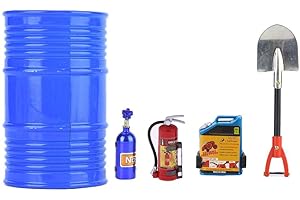 KEEDA - Tamburo per olio in plastica, bottiglia NOS, serbatoio carburante, pala, estintore per Axial SCX10 Traxxas Trx4 Redcat Tamiya CC01 D90 D110 TF2 scala 1/10 RC cingolato auto Decor parti (blu)