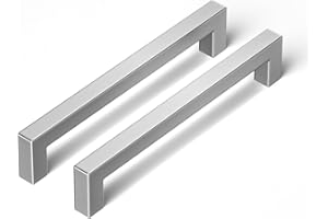 LONTAN 10 Pack Kitchen Cupboard Handles 128mm Kitchen Door Handles Stainless Steel Brushed Nickel Drawer Pulls for Wardrobe Cabinet Suitable for Bathroom, Bedroom, Living Room