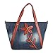 Produktbild Vintage Fashion Tragetasche, Blumenmuster, strapazierfähig, Jeans, Blau, 30 cm bis 50 cm
