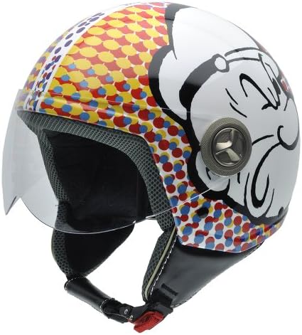 NZI 490022G560 Vintage II Happy Huffy Open Face Motorcycle Helmet, Popeye Illustration, XS