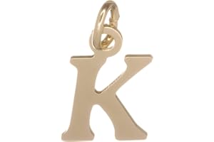 Markylis 9ct GOLD ALPHABET INITIAL JEWELLERY PENDANT CHARM - A - Z - 17mm - Choose your letter
