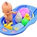 Produktbild Kunststoff Badewanne mit Puppe Baby Badespielzeug Set 7 PCS Kid Kinder in Badewanne Dusche Zubehör Pretend Play Classic Toys für Kind Wasser Floating Früherziehung Neugeborene Geschenk Zubehör Kids Swimming ideal Fishing inkl. Funny Game Taking Care Entwicklungs-House Aktivität