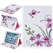 Produktbild Roreikes Apple iPad Pro 9.7 Hülle, Blumenmuster Muster TPU Leder Flip Magnetverschluss Wallet Kreditkarte ID Card Slots Magnetic TPU Leder Beschützer Tasche Hülle Etui Schale mit Standfunktion Weich TPU Innere Hülle Case leder Flip Beschützer Haut Schutzfolie Case für Apple iPad Pro 9.7