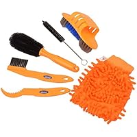 Pulizia bici, pulizia bicicletta Professionale - per Catena ,Pneumatico Lavaggio, Lavacatina da Bici, Bike Chain Cleaner(6 spazzole velluto corallo plastico)