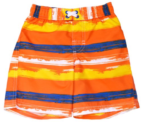 iXtreme Baby Boys Swimwear Brushed Stripe Swim Trunk, Orange 12M