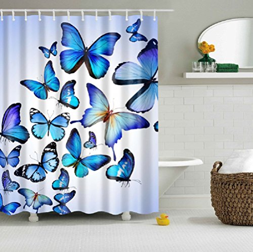 JYSPORT 100% Polyester Fabric Digital Printed Antibacterial Mildew Proof water resistant Shower Curtain Anti-Mould Washable,150*180cm