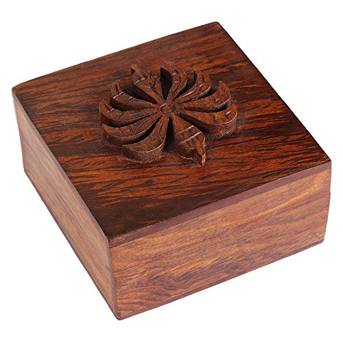 Preisvergleich Produktbild Weihnachtsgeschenke, Handgefertigte Palisander Schmuck Trinket Keepsake Aufbewahrungsbox Mit Handdruck Auf Dem Deckel