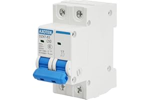 Simmpatuu Interruptor de Circuito Fotovoltaico de CC 2P 50A,Solar Mini Disyuntor para Sistema de Energía Solar y Sistema de Comunicación