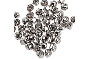 Kleenes Traumhandel 100 Stück Kreuzschellen Glöckchen 15 mm aus Eisen mit Öse (Silber)