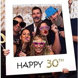 TOSSPER Fête d'anniversaire Heureux Cadre de 30 Ans Stand Vieux Joyeux Anniversaire Photo Booth Props Photo Décoration Party Supplies événement