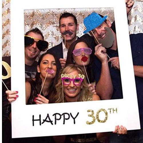 TOSSPER Fête d'anniversaire Heureux Cadre de 30 Ans Stand Vieux Joyeux Anniversaire Photo Booth Props Photo Décoration Party Supplies événement