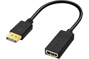 SHULIANCABLE Adaptador DisplayPort a HDMI 4K, Adaptador DP Macho a HDMI Hembra para TV, Thinkpad, HDTV, Monitor, Proyectores, Computadoras portátiles, HP (15CM)