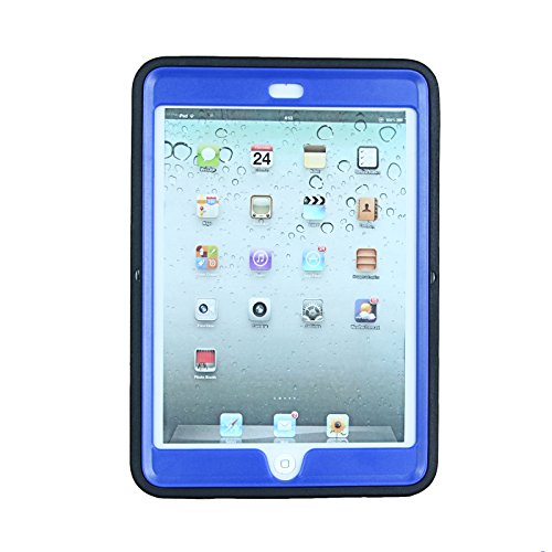 Cellular360 Apple iPad Mini iPad Mini 2 iPad Mini 3 Schock-und Drop-proof Hülle, Kopfstützen-Halterung mit einem Griff, einem Schultergurt und einem 360 Grad drehbaren Standfußdrehbaren (Apple iPad Mini 1/2/3, Schulterriemen-Schwarz und blau) - 3