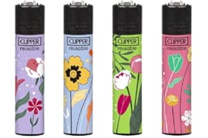 SUNMONDO Clipper Feuerzeug 4er Set: (Garden Vibes)