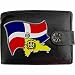 Produktbild dominikanische Republik Flagge KLASSEK Herren Geldbörse Portemonnaie Brieftasche dominikanisch Wappen aus echtem Leder schwarz Dominicana Geschenk Präsent Mit Metallbox