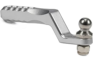 AMK Gancho de remolque de aluminio 1/10 RC para enganche de remolque, receptor de parachoques trasero ajustable para coche RC 1:10, camión, oruga, barco, TRX4 TRX6 axial SCX10 accesorios (plata)