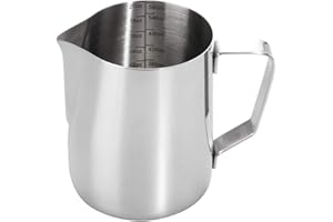 Dianoo Jarra De Espuma De Leche Acero Inoxidable Jarra Humeante Arte Latte Taza De Espuma Para El Café Capuchino Espresso Con Termometro 600ML