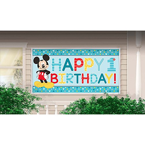 Mickey Mouse 1st Birthday 'Fun to Be One' Jumbo Plastic Banner (1ct)