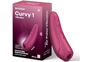 Satisfyer Curvy 1 Connect App Klitorisstimulator, Tryckvågor, Bordeaux | Medicinsk Silikon, Uppladdningsbar, IPX7 Vattentät, Bluetooth-Styrning, Parbruk, USB-Laddkabel Ingår