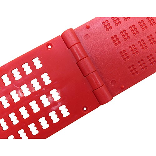 Brailletafel 4 Zeilen 28 Zeichen pro Zeil Braille Schreibtafel mit Griffel 2 stücke (Rot) - 5