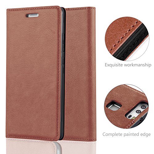 Huawei P9 Funda Estilo Libro de Cuero Sint  tico en MARR  N CAPUCHINO de Cadorabo  Dise  o IM  N INVISIBLE      Cubierta Protectora con Cierre Magn  tico  Tarjetero y Funci  n de Suporte     Protecci  n Carcasa Caja Etui Case Cover